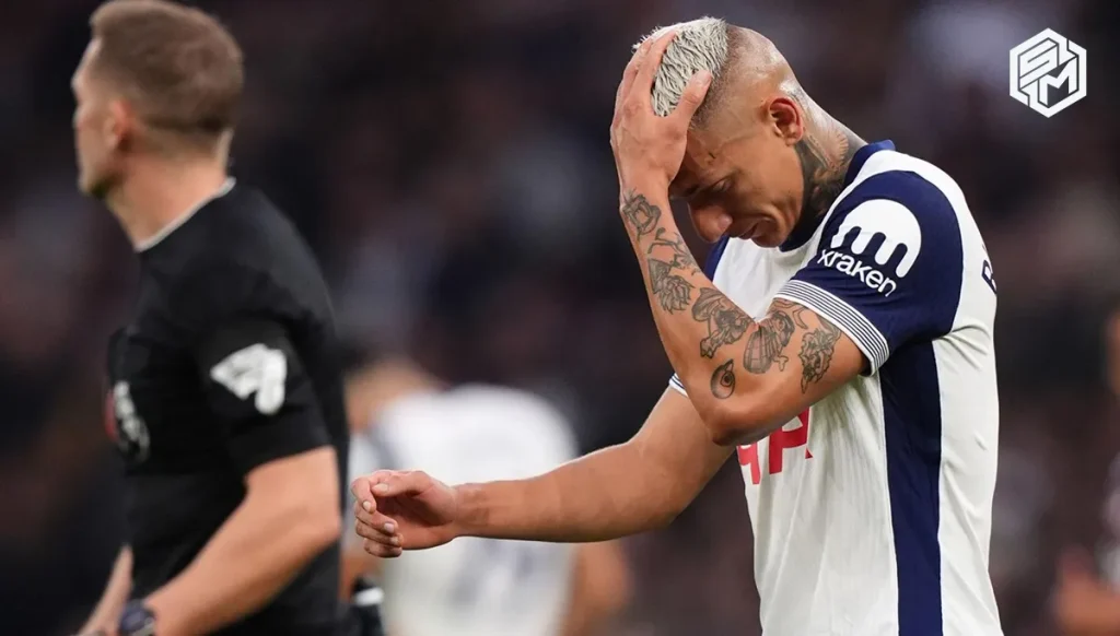 Tottenham Richarlison the injury after setting up Solanke's fourth goal in the 4-1 win over Villa.